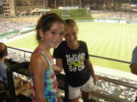 Ella and Madison at the Tiger Game